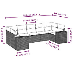 Avis Maison Chic Salon de jardin avec coussins 7 pcs, Ensemble Tables et chaises de jardin, beige résine tressée -GKD570685