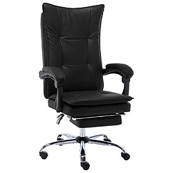 vidaXL Chaise de bureau Noir Similicuir