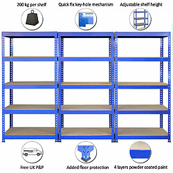 Acheter Monstershop Q-Rax Étagères Rangement Bleu 90 cm x 182.5 cm x 50 cm