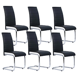 Idmarket Chaises MIA x6 noir et blanc