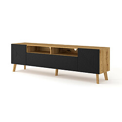 FURNLUX Table de télévision LUXI 195x42x56 Crème & Noir