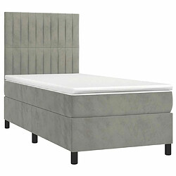 Avis Sommier à lattes et matelas LED,Cadre à lattes de lit pour Adulte Gris clair 90x190cm Velours -MN61649