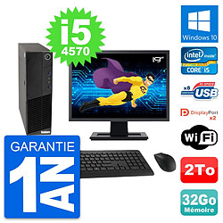 PC Lenovo M83 SFF Ecran 19" Core i5-4570 RAM 32Go Disque Dur 2To Windows 10 Wifi