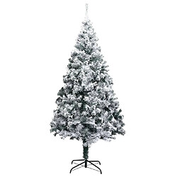 vidaXL Sapin de Noël artificiel avec neige floquée vert 180 cm PVC