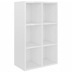 Maison Chic Armoire de livres - Bibliothèque - buffet blanc brillant 66x30x98cm bois d'ingénierie -GKD21435