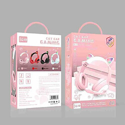 Avis GUPBOO Casque filaire RVB, oreilles de chat mignonnes, avec micro, lumières LED