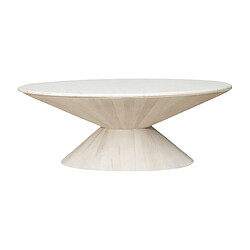 Table d'appoint Romimex Blanc Doré 122 x 45 x 69 cm conique