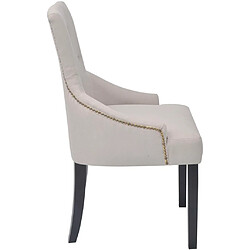 Avis Decoshop26 Lot de 6 chaises de salle à manger cuisine design luxueux et charmant en tissu gris crème CDS022430