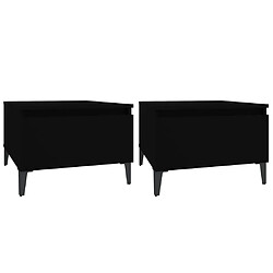 vidaXL Tables d'appoint 2 pcs Noir 50x46x35 cm Bois d'ingénierie