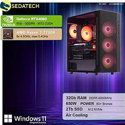 Sedatech PC Gamer • AMD Ryzen 7 7700X • RTX4060 • 32Go DDR5 • 2To SSD M.2 • Windows 11