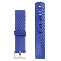 Avis Wewoo Bracelet bleu pour Fitbit Charger 2 Montre Diamond Texture TPU Bracelet, Longueur totale: 23cm