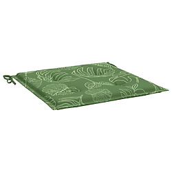 Acheter vidaXL Coussins de chaise lot de 2 motif de feuilles 50x50x3 cm tissu