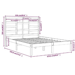 vidaXL Cadre de lit bois massif 120x190 cm petit double pas cher