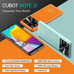 Cubot NOTE 21 Android Smartphone Vert-12Go/128Go 6.56"