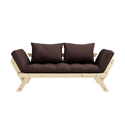 Inside 75 Banquette méridienne futon BEBOP pin naturel coloris marron couchage 75*200 cm.