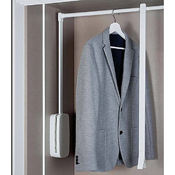 Emuca Penderie rabattable blanche pour armoire Sling Largeur télescopique réglable de 45 à 60 cm.