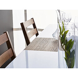 Beliani Table 160 x 90 cm plateau extensible blanc et bois clair KALUNA pas cher