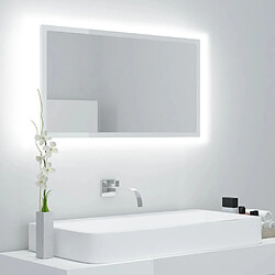 vidaXL Miroir à LED de bain Blanc brillant 80x8,5x37 cm Acrylique 