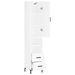 Avis vidaXL Buffet haut Blanc brillant 34,5x34x180 cm Bois d'ingénierie