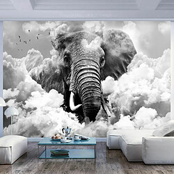 Paris Prix Papier Peint Elephant in the Clouds Black & White 140 x 200 cm 