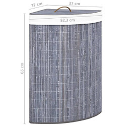 vidaXL Panier à linge d'angle Bambou Gris 60 L pas cher