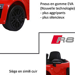 Acheter Voiture électrique enfant 12 volts nouvelle Audi R8 pack luxe rouge à télécommande parentale siège simili cuir audio bluetooth