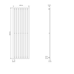 ECD Germany Radiateur Stella Non Électrique - 480 x 1600 mm - Chrome - Connexion Central - sans Kit de Raccordement - Design Panneau Plat - avec Kit de Montage Mural - Sèche-Serviettes Salle de Bain