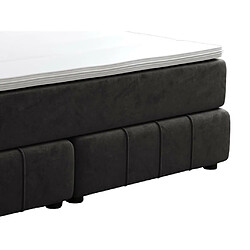 Acheter Vente-Unique Ensemble complet boxspring tête de lit + sommier + matelas + surmatelas - 160 x 200 cm - Velours - Anthracite - HIDA de YSMÉE