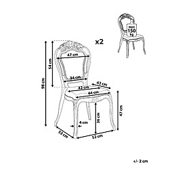 Avis Beliani Chaise de salle à manger Set de 2 Transparent VERMONT