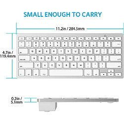 Acheter Clavier Bluetooth pour tablette Samsung, clavier ultra fin pour tablette Samsung Galaxy Tab S7 Plus/ S6 Lite, Tab A 10.1/8.0 2019/ A7 et autres appareils compatibles Bluetooth, blanc