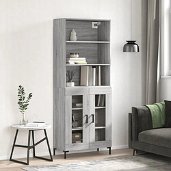 Maison Chic Buffet,Meuble de Rangement,commode pour salon,Cuisine Sonoma gris 69,5x34x180 cm Bois d'ingénierie -MN88843