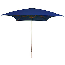 vidaXL Parasol de jardin avec mât en bois bleu 200x300 cm 