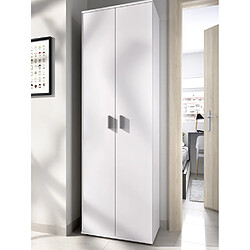 Avis Pegane Armoire de rangement 2 portes coloris blanc -Longueur 61 x Profondeur 35 x Hauteur 190 cm