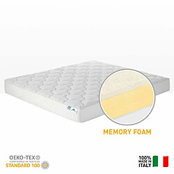 TIME 2 DREAM Matelas double orthopédique 18 cm mémoire de forme 160x190 Super Top M