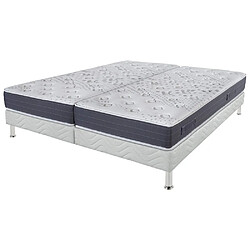 Ebac Matelas + sommier déco 2x90x190 Mousse - Majorca - Soutien ferme - Made in France