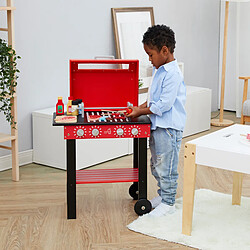 Teamson Kids Little Helper Barbecue Avec 25 Acccessoires & Fonctions Interactives, Jeux De Ensemble Pour Enfants Rouge TD-13544B