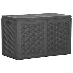 vidaXL Boîte de rangement de jardin 180 L Noir PP Rotin 