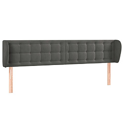 Maison Chic Tête de lit scandinave avec oreilles,meuble de chambre Gris foncé 163x23x78/88 cm Velours -MN83143