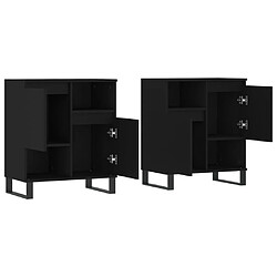 Acheter Maison Chic Ensemble de 2 Buffets,commode,console pour rangement noir bois d'ingénierie -MN89061