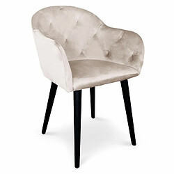 Paris Prix Fauteuil Design en Velours Glany 81cm Beige 