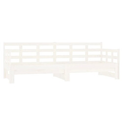 vidaXL Lit coulissant Blanc Bois de pin solide 2x(80x200) cm