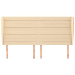 Avis Maison Chic Tête de lit scandinave avec oreilles,meuble de chambre Crème 163x23x118/128 cm Tissu -MN49658