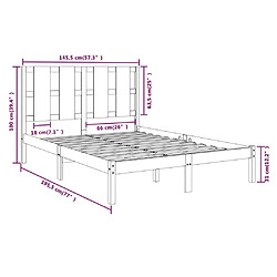 vidaXL Cadre de lit sans matelas blanc 140x190 cm bois de pin massif pas cher