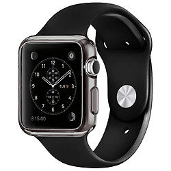 Caseink Coque Housse Pour Apple Watch 38mm - Semi Rigide Gel [ Clear Frame Extra Fine ] - Fumé 