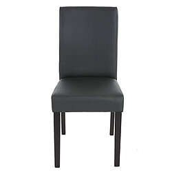 Decoshop26 Lot de 2 chaises de salle à manger synthétique noir mat pieds foncés CDS04035