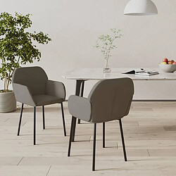 vidaXL Chaises à manger lot de 2 Gris foncé Velours 