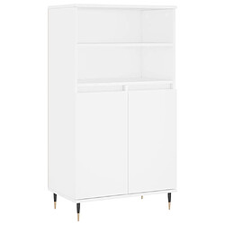 vidaXL Buffet haut Blanc 60x36x110 cm Bois d'ingénierie