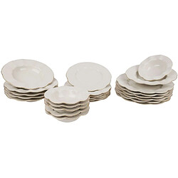 Hanah Home Service de table en porcelaine Jeanne 24 pièces.