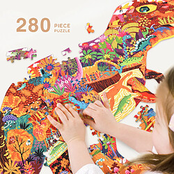 Avis Universal 280PCS Puzzle Puzzle Intelligence pour Enfants Dinosaure Puzzle Papier Éducation Précoce Jouet pour Enfants Garçons 3 7Y | Puzzle (orange)