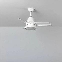 Ledkia Ventilateur de Plafond Silencieux Industriel Blanc 91cm Moteur DC Avec lumière